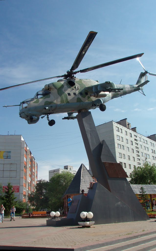 Mil Mi-24 as monument "To those not come back from the war" by IPAAT