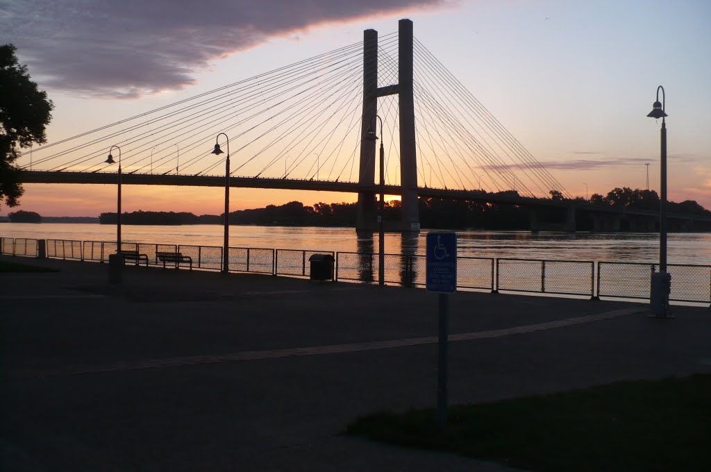 GREAT RIVER BRIDGE AT SUNRISE by Rod Reeves