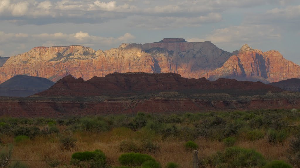 Zion Peaks from Route 59 by Chris Sanfino