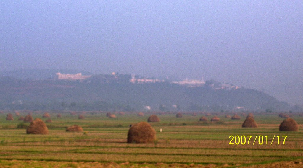 A TEMPLE ON HILL FROM TRAIN IN ANDHRAPRADESH by sharmistha1