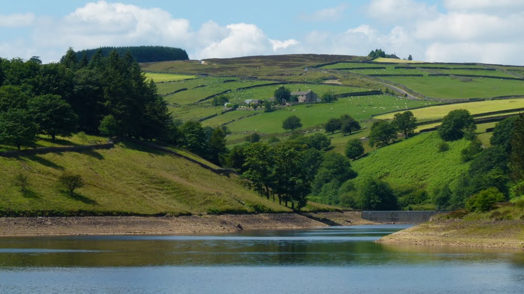 Looking across Lower Laithe Reservoir from the dam by TerryHD2