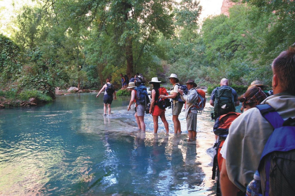 Crossing Havasupae Creek on Travertine by Ian @ Wilmar