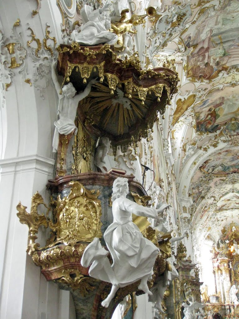 Rottenbuch - Rokokokanzel in der Klosterkirche Mariä Geburt by Andreas-Müller