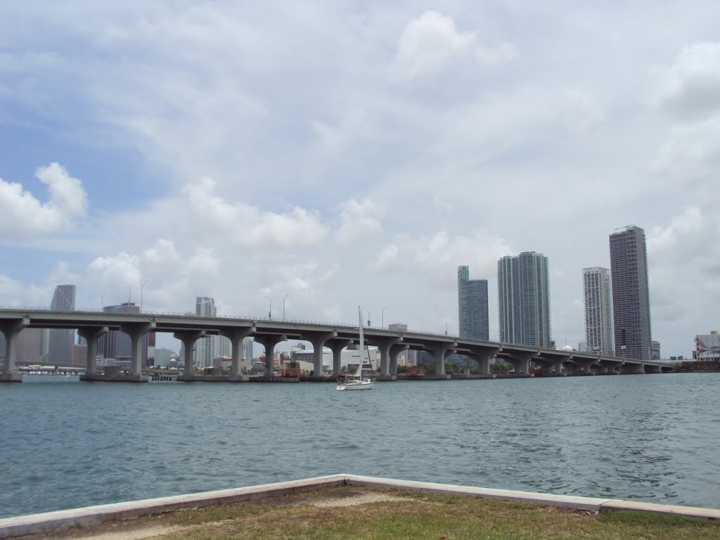 Panoramic of the Bridge-MacArthur Causeway by John M Lopez