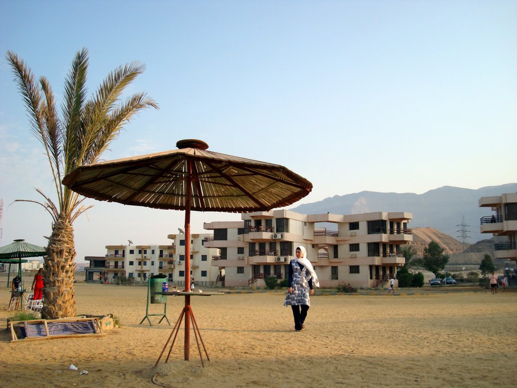 Hotel suites & Mount Attaka in the afternoon, Mina Oasis, Ain Sukhna by Alaeddin Faruki