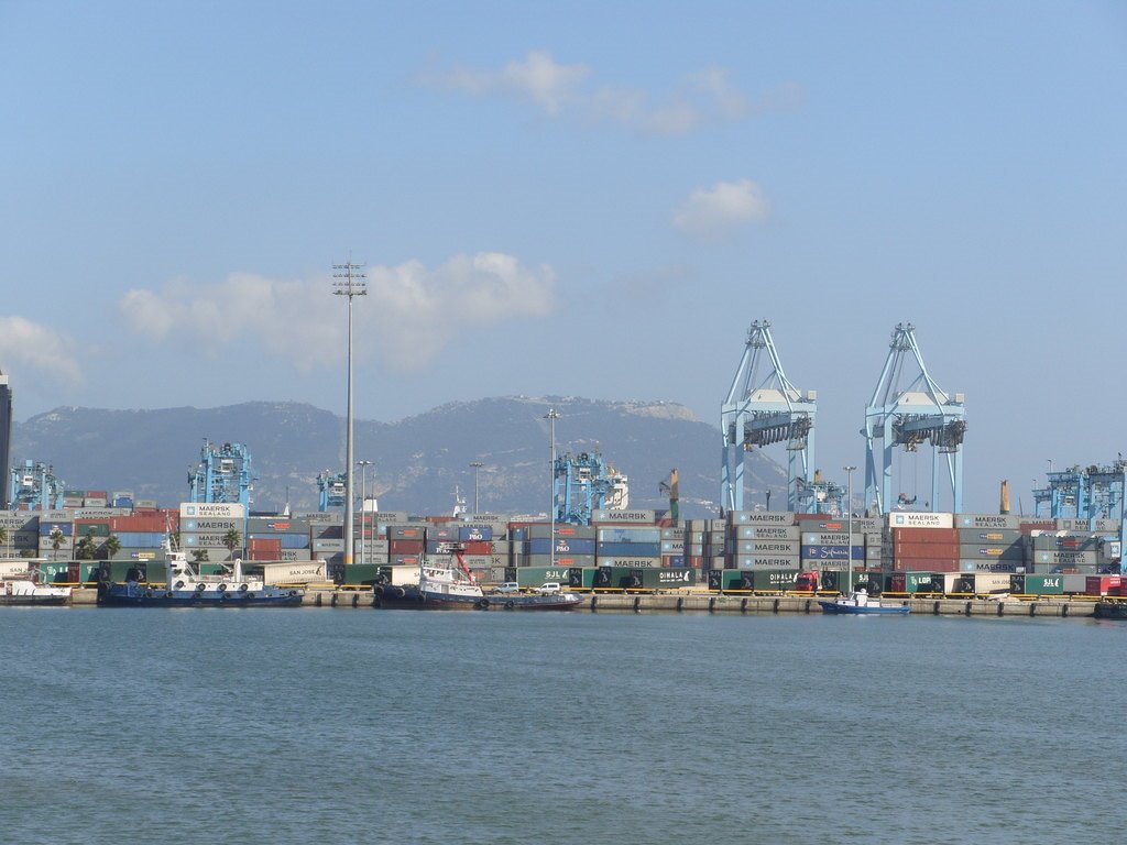 Gibraltar with the docks of Algecircas by Seuche