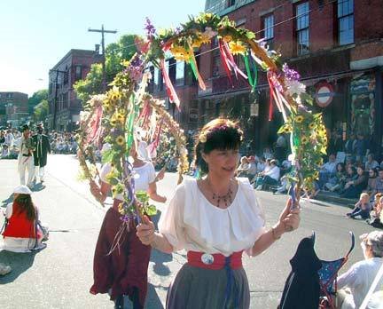 Morris Dancers on Elliot Street in Brattleboro during the annual Marlboro Morris Ale on Memorial Day each year. by artguys