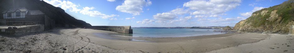 Polkerris Beach Panoramic by PanPictures