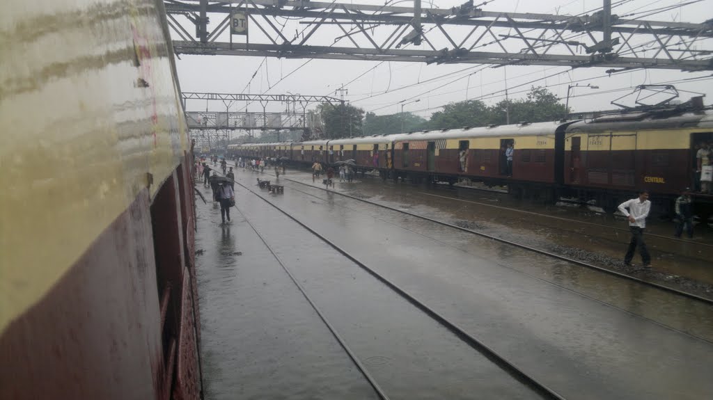 Central Railway In Rain by Amol Koli