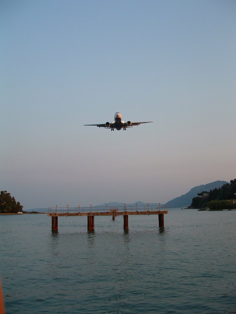 Airplane at Corfu by Zsuzsanna Schlammer