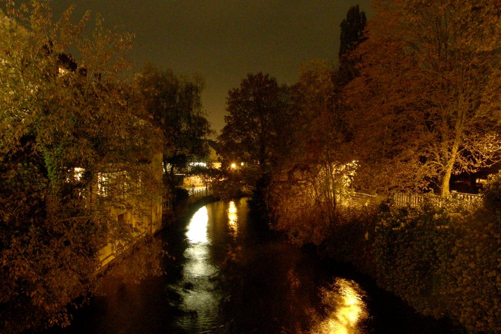 A night river - éjjeli folyó by Gyula Köböl