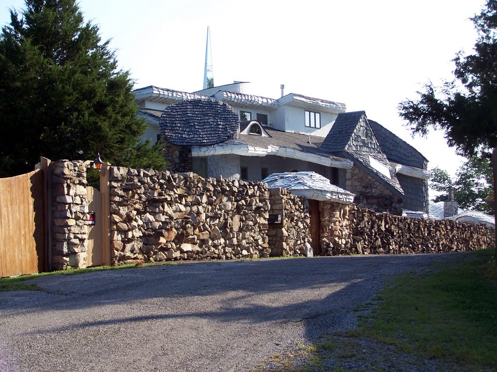 Illinois...Cave-In-Rock...The Cave House And Stone Wall...Very Strange But Interesting...Unique...This House Belongs In Bedrock (Flintstones)......(1622394350) by 1622394350