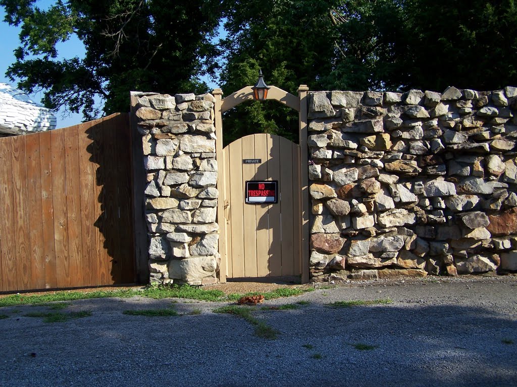 Illinois...Cave-In-Rock...The Cave House And Stone Wall...Very Strange But Interesting...Unique...This House Belongs In Bedrock (Flintstones)......(1622394350) by 1622394350