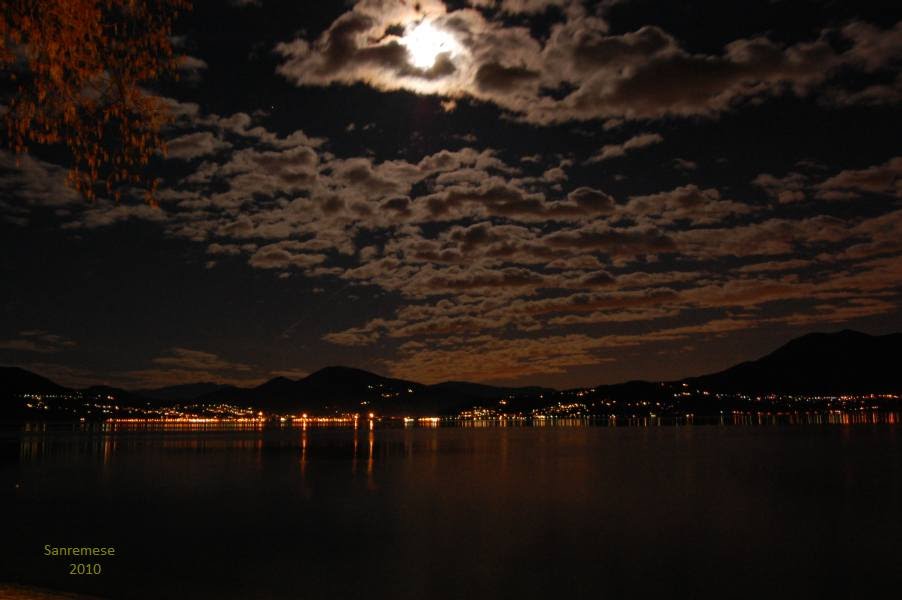 Lago Maggiore by moonlight, from Cannero riviera by Sanremese