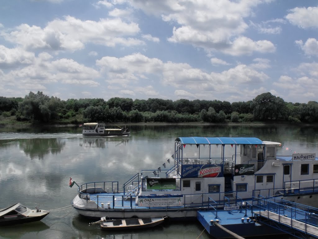 Hajók a Dráván - Ships on Drava by Ildikó Fehérváry