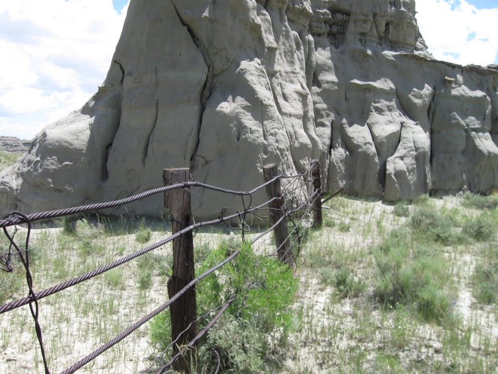 A small alcove that was sectioned off as a corral with a fence made from old railroad ties and heavy gauge cable by MetricWrench