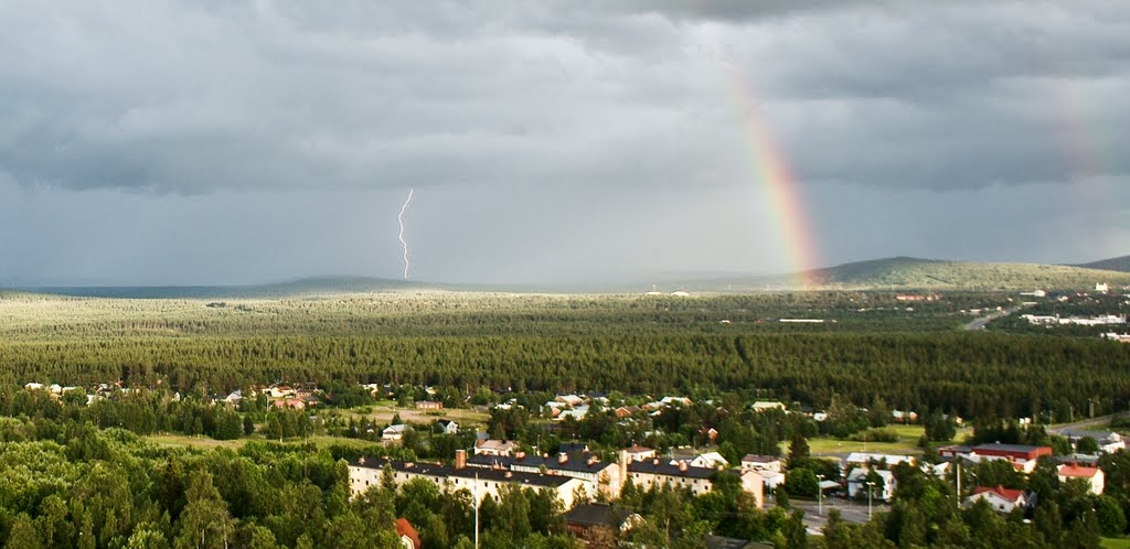 Lightning and rainbow in malmberget/gallivare by Sweden|Aurora|