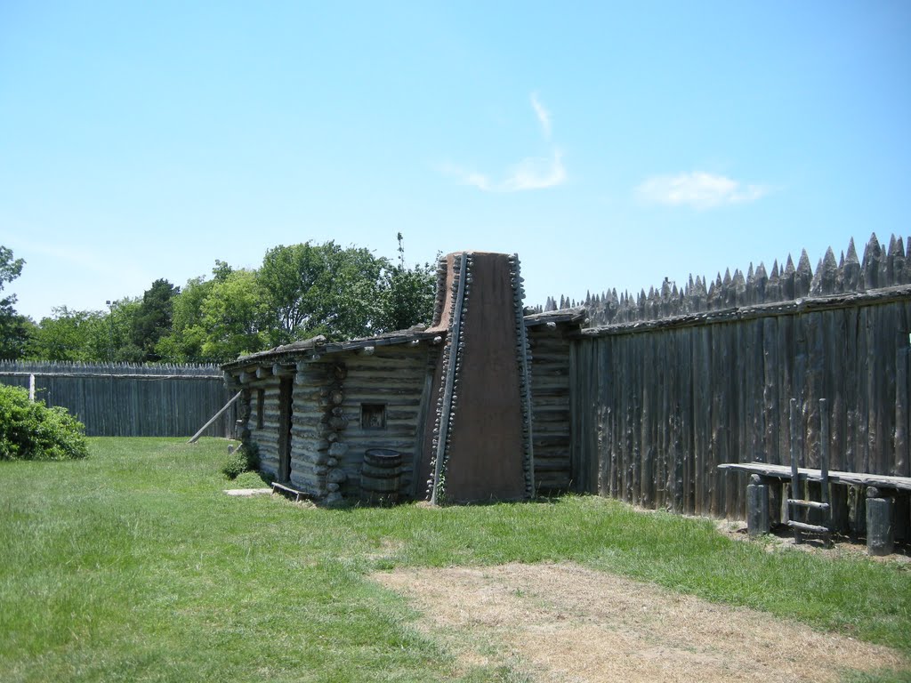 Cabin at Old Fort Parker reconstruction - June 2011 by MaxFarrar