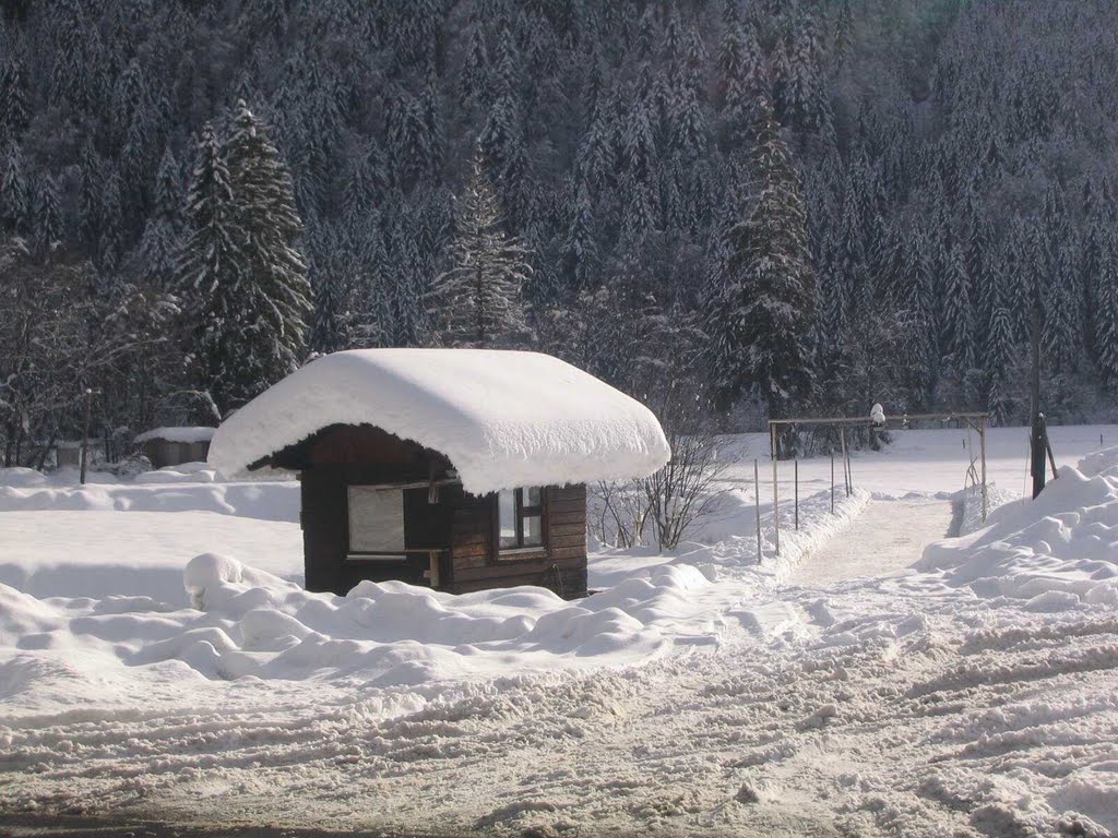 Hut in snow by chatzis33