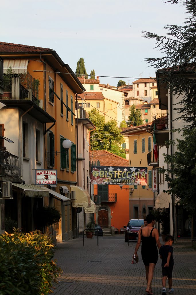 Barga Square with Mother and Child - Italy by bevoarchitect