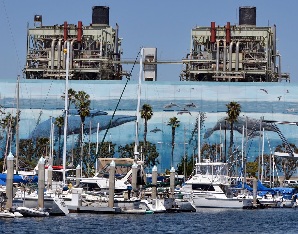 Harbor, Mural and Power Towers by Tereska