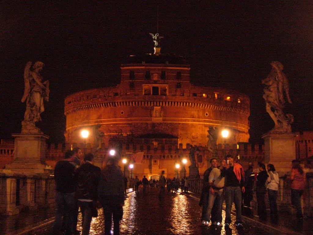 Rome - St. Angel Castel by night by dstaiano