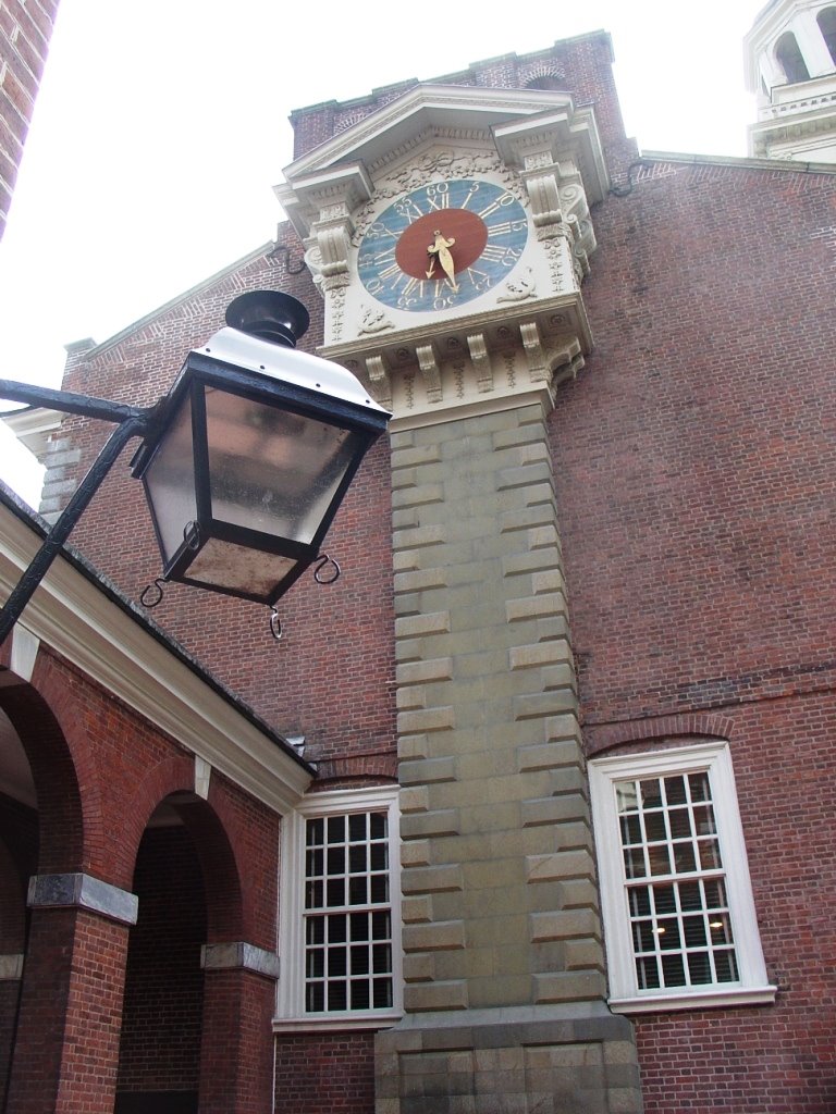 Lamp and Clock at Independence Hall by Juan C. Becerra