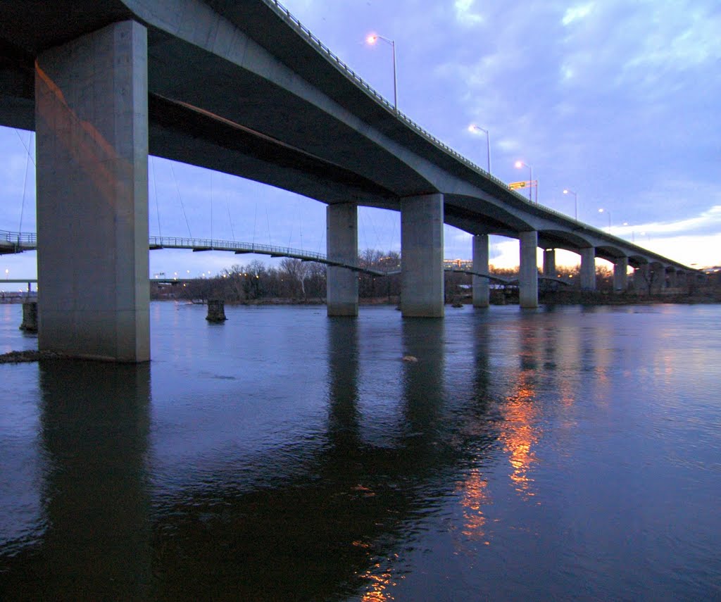 Over the James River Downtown Richmond, Virginia by Davidlind