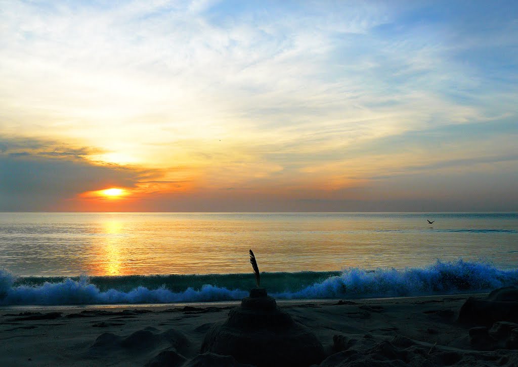 Sandcastle sunrise at Melbourne Beach by Karen Raley