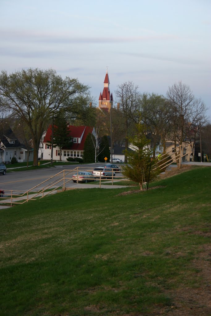 County Courthouse Tower, West Bend, WI by Thom Jones