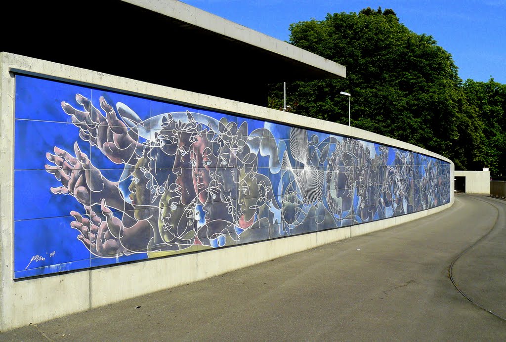 Mural, Palais des Nations, Geneva, Switzerland - Hans Erni's Peacescape by rod bally