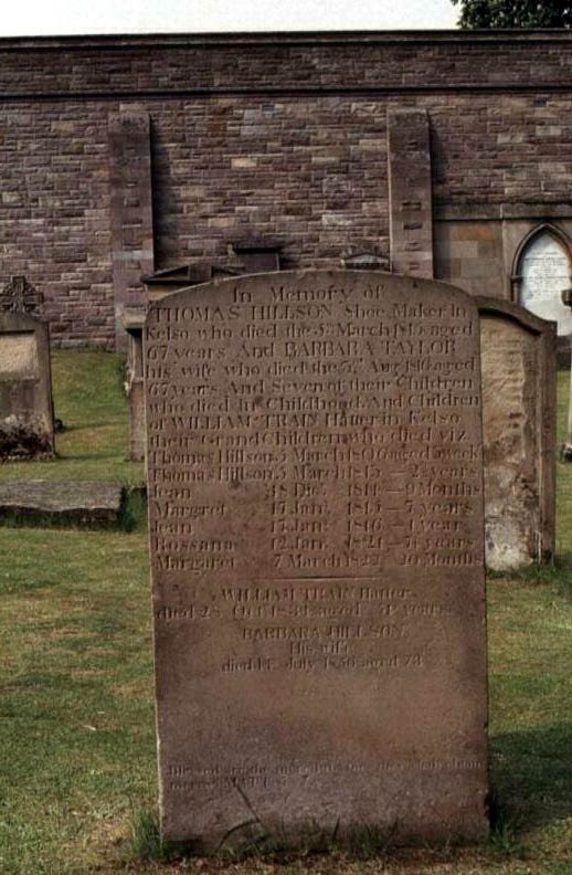 Kelso, Scotland, Gravestone on the churchyard from Kelso Abbey by w.l.