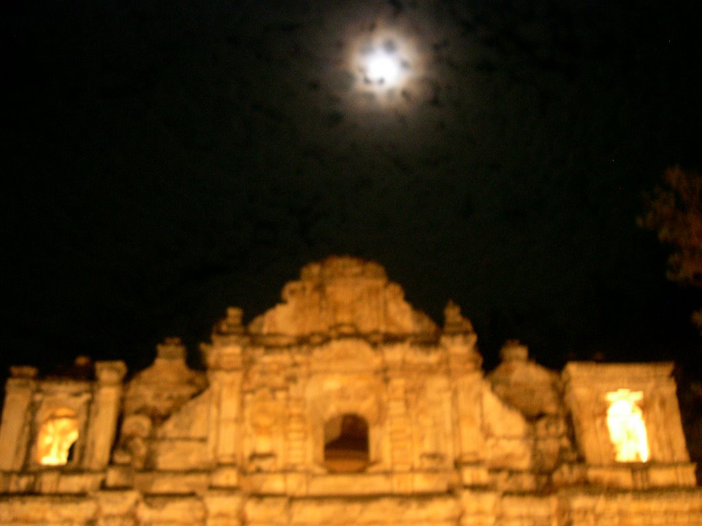 Antigua San Jose Viejo Church with Moon by Edson Rossi