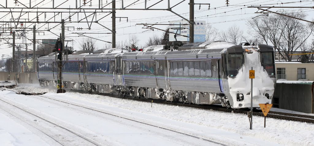 JR Hokkaido 785 set passing Chitose 2005 by RodWilliams