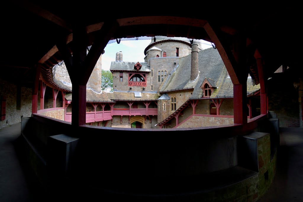 Red castle fish eye view by fat-freddies-cat