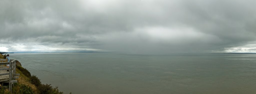 Squalls passing over the Bay of Fundy at Cape Enrage; Harvey, New Brunswick (Panorama: Enlarge please; See Info on Page 1) by Traveling-Crow