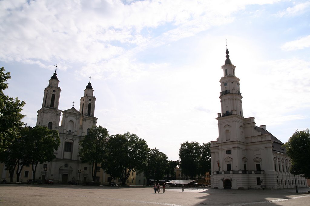 St. Francis Xavier Church and the town hall of Kaunas by steven.hfh