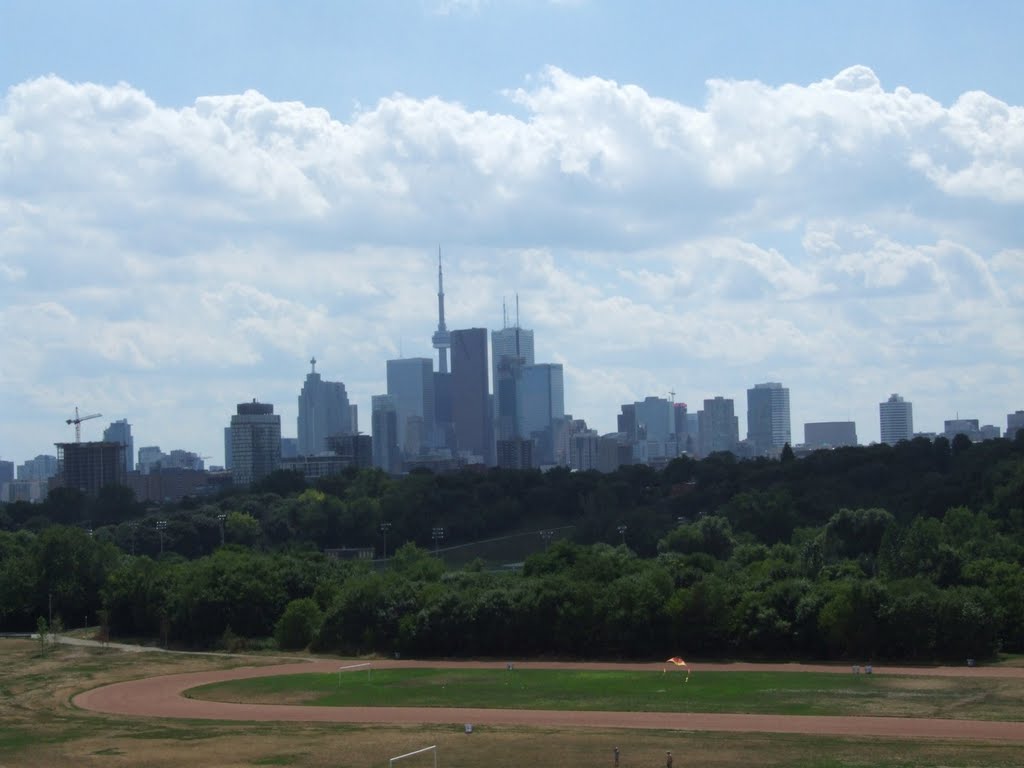 CN Tower from Broadview Ave. at Riverdale Park by altstiff