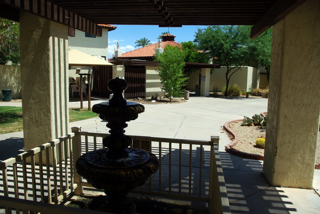 Fountain at the Franciscan Renewal Center by Ray Janus