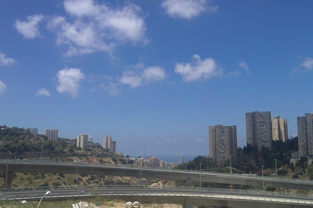 Haifa Bay and the bridges of Carmel Tunnels by Avi Kogan