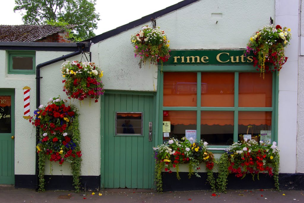 Prime Cuts hairdresser in Usk, the town of flowers by Graham Hobbs