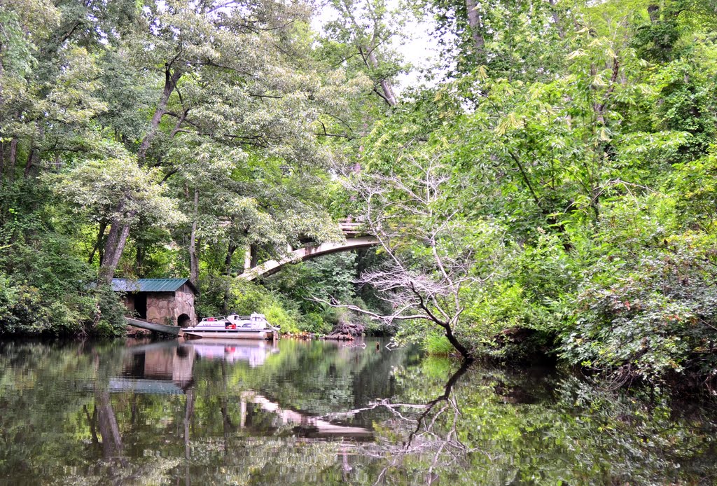 Highway 117 "Skinny" bridge in Mentone, Alabama seen from the Little River by exterran