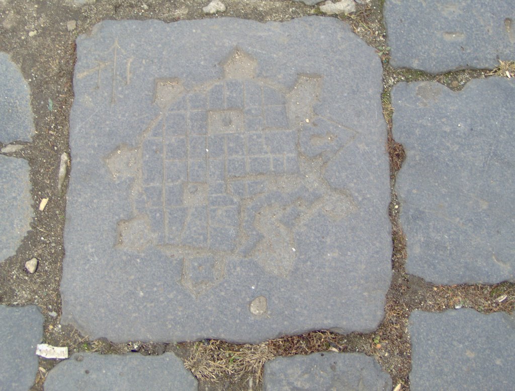 Encarved Map of the Old Timisoara Citadel by Adrian Szelmenczi