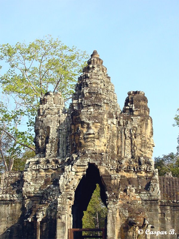 Angkor Thom, (south gate detail, 200) by Caspar B.