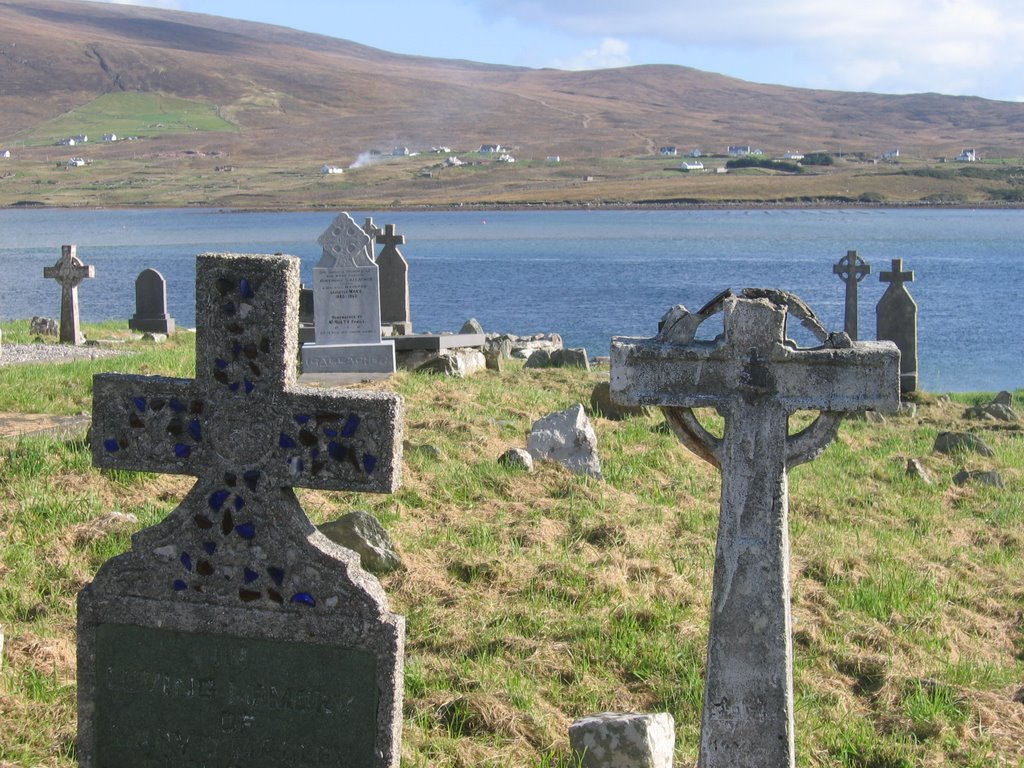 Achill Sound from Kildavnet Cemetry by Stevie L