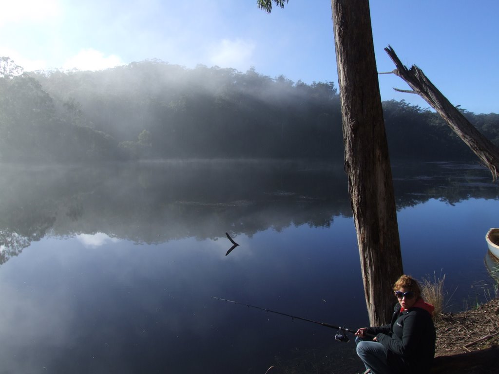 Mel fishing on the Wallagarough river by weekesy