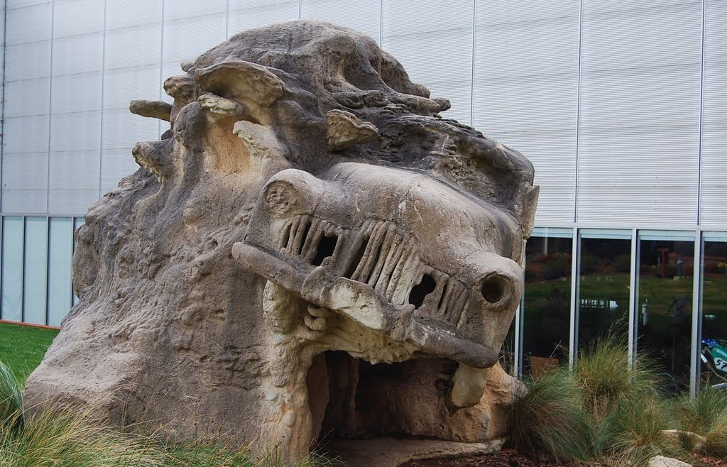 'Mangled' concrete sculpture - bull and Holden by Phaedrus Fleurieu