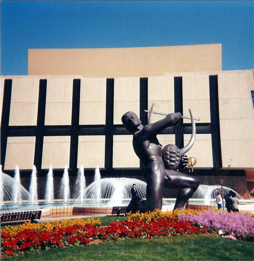 Nice, France, the Acropolis with Apollo sculpture (remembrance of April 1987) by Valleangelo