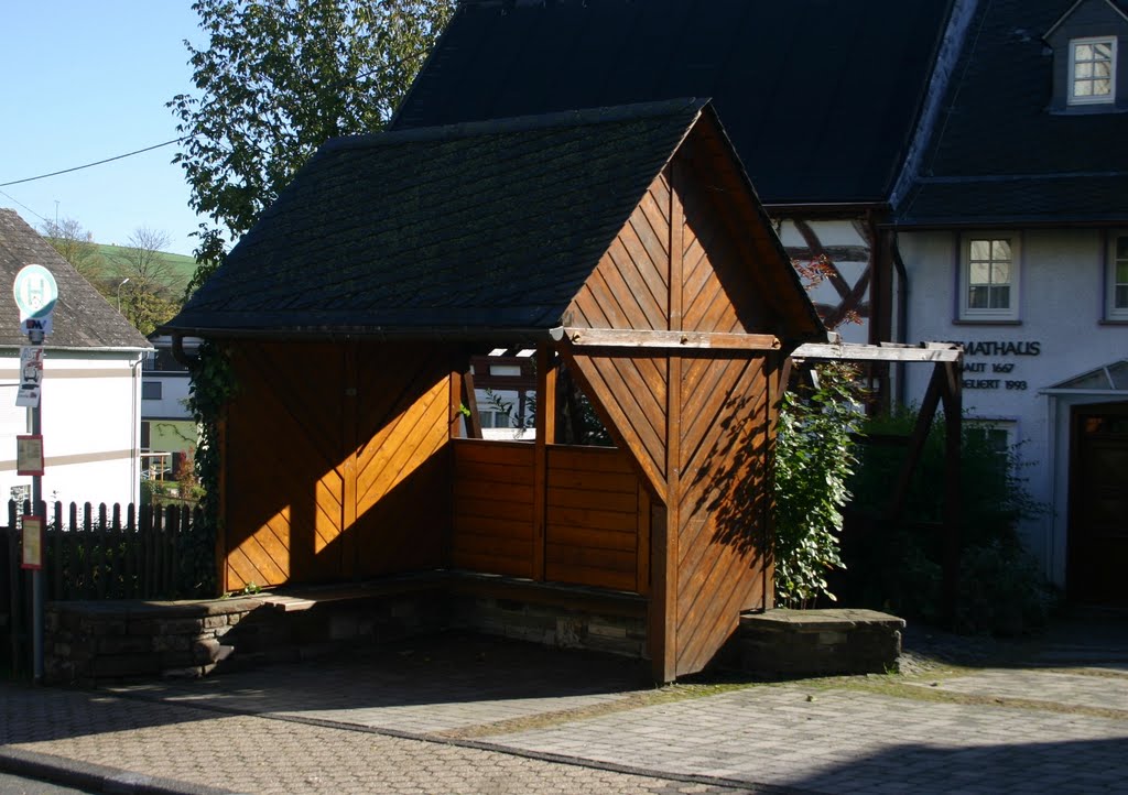 Bushaltestelle am Heimathaus, Daubach/Ww by Dieter Wick