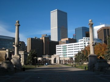 Downtown from Civic Center Park by Reisegolfer